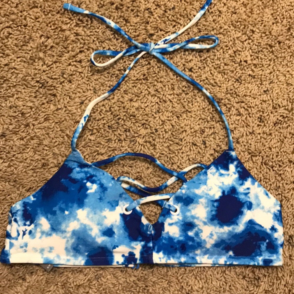 Aerie Blue Watercolor Bikini Top